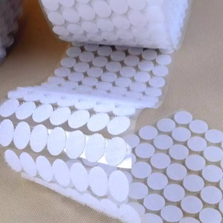 Băng Dính Gai Tròn Velcro [sỉ 1000 cặp]  nhám Có Keo Sẵn 2 Mặt Miếng Dán Xé Siêu Dính handmade Size 1cm- 2cm (màu trắng)