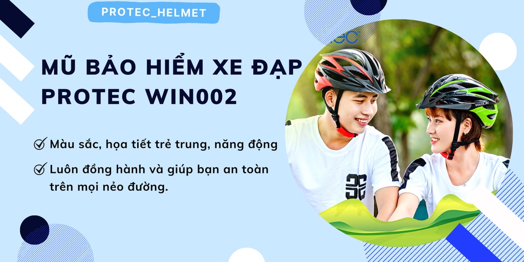 Mô tả Nón bảo hiểm xe đạp người lớn Protec Win 002, tiêu chuẩn châu âu, thời trang, an toàn - 1