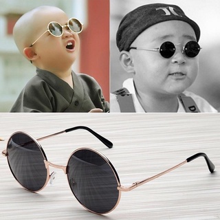 Kính râm gọng kim loại tròn nhỏ thời trang cho bé trai và bé gái UV400