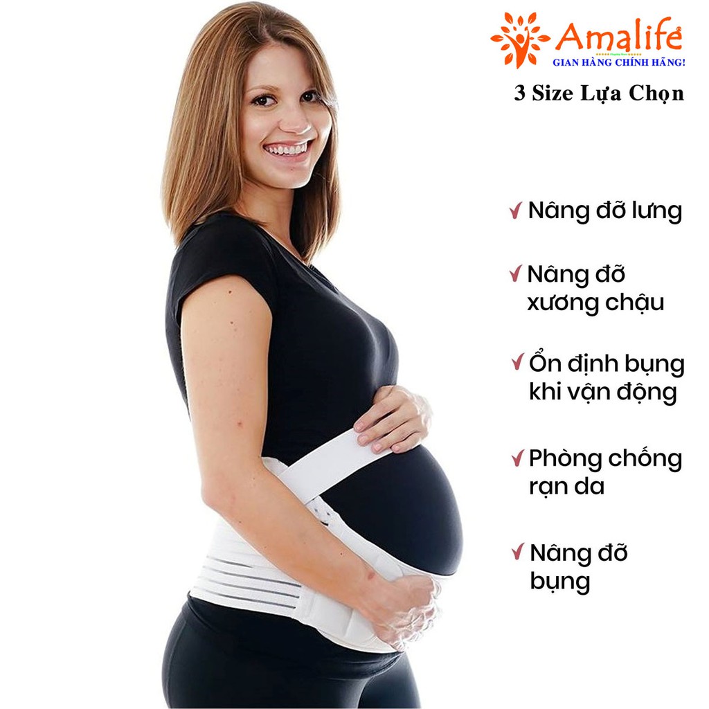 Ảnh Đai Đỡ Bụng Bầu Cho Mẹ Bầu Chính Hãng Amalife - Chọn Cỡ Size L (80-115cm) Size XL (87-126cm) Size XXL (95 – 135cm) 4