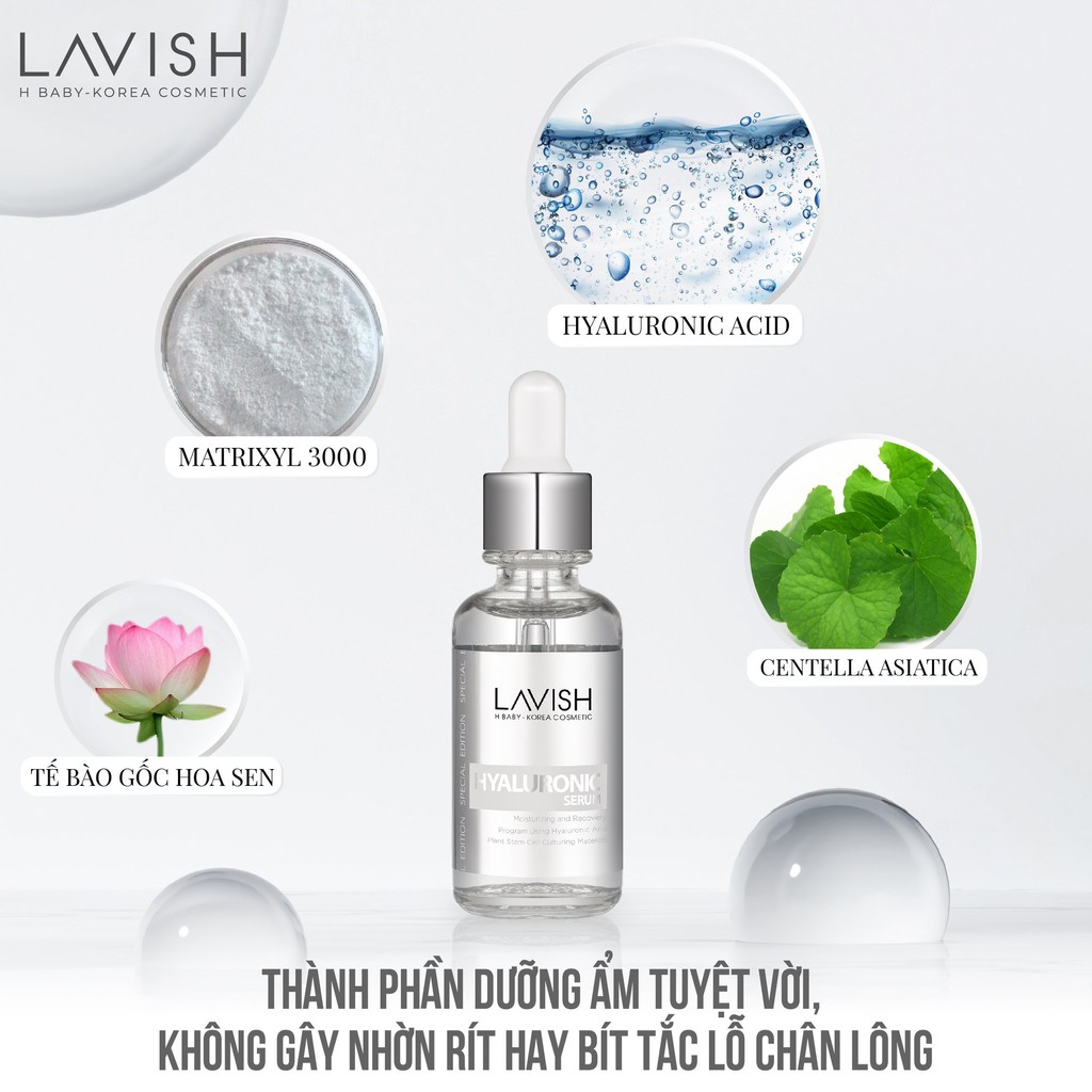 Ảnh Serum Hyaluronic Acid Dưỡng da căng bóng bản Đặc Biệt LAVISH H BABY 30ml 4