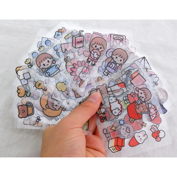 Bujo] Sticker cute trang trí sổ tay mohamm điện thoại cô gái dễ ...