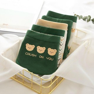 Quần Cotton Hoạ Tiết Gấu Xanh Lá cute mã 288.,