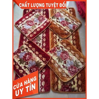 Đệm trải ghế hoa bông hồng 3D, thảm nỉ nhung hình hoa chống trượt kích thước 1m7x50cm - bmbedding