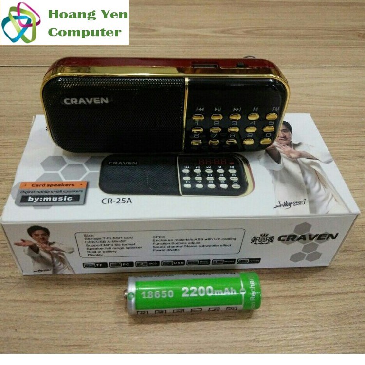 Loa Nghe Thẻ Nhớ, Đài FM CR25A Âm Thanh Cực Lớn - BH 6 Tháng - Hoàng Yến Computer