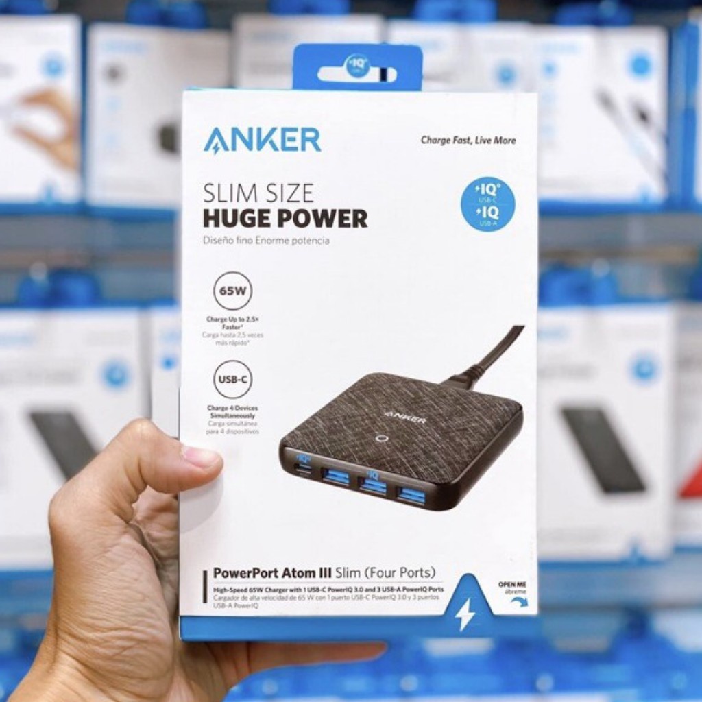 [NEW 100%] Sạc ANKER 4 cổng PowerPort Atom III Slim 65w PIQ 3.0&GaN ...