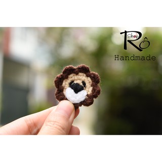 Ghim cài áo hình sư tử dễ thương 3cm, 4cm |Pin, trâm cài balo, cặp, huy hiệu |Shop Rô Handmade