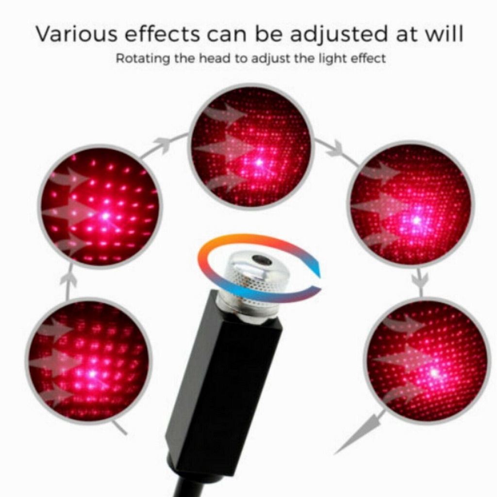 Đèn Tạo Bầu Không Khí Trong Xe Ô Tô USB Đèn Sao Nội Thất Tự Nhiên Đèn Chiếu LED Bầu Trời Đầy Sao