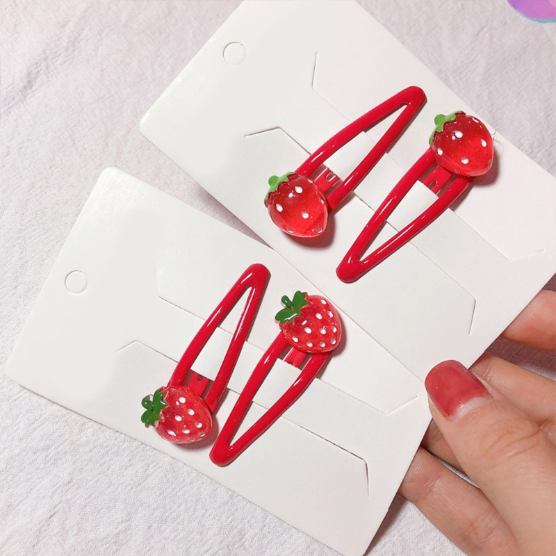 Dassbsug Trái Cây Đáng Yêu Barrettes Hoạt Hình 3D Dâu Kẹp Tóc Dễ Thương Snap Kẹp Tóc