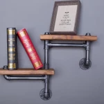 [GIÁ GỐC] kệ gỗ treo tường 2 tầng kệ sách decor bằng ống săt bền đẹp trang trí nhà và quán cafe sáng tạo TRENDDECOR.vn — ảnh 1
