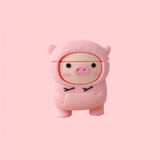 Vỏ Bảo Vệ Hộp Sạc Tai Nghe Airpods 1 2 3 Pro Bằng Silicon Chống Sốc Hình Heo Hồng Dễ Thương Kèm Móc Treo Tiện Dụng