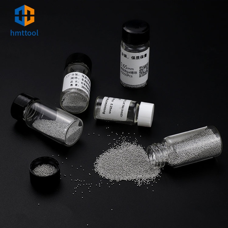 25k / Chai Sn63Pb37 Bóng hàn BGA có chì 0,20 / 0,25 / 0,3 / 0,35 / 0,4 / 0,45 / 0,5 / 0,55 / 0,6 / 0,6 0.65 / 0,76MM để sửa chữa điện thoại