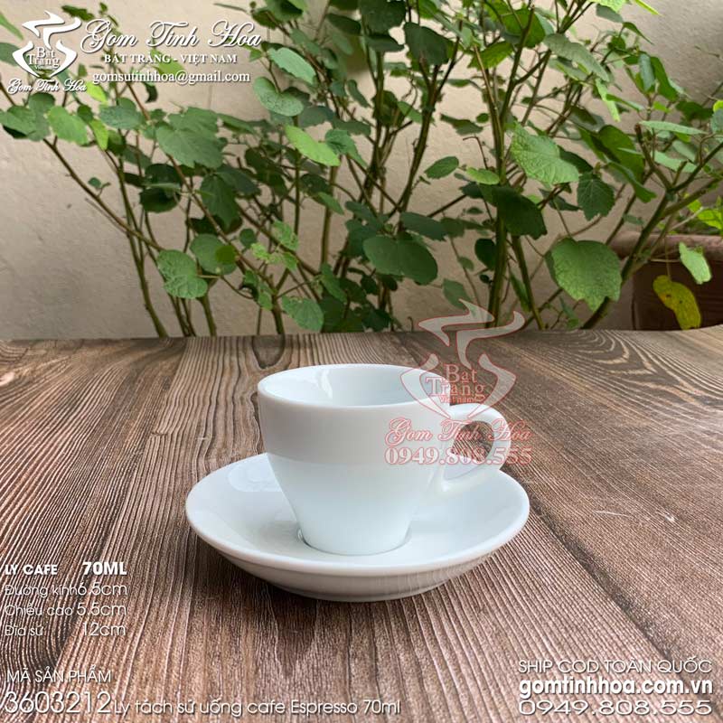 Ly tách cafe espresso 70ml men trắng gốm sứ Bát Tràng cao cấp | Shopee ...