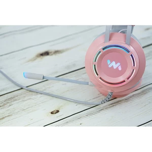 Tai nghe GAMING WANGMING 9800S - Tai nghe dây USB âm thanh 7.1 có màu hồng cực cute có Led RGB bảo hành 12 tháng