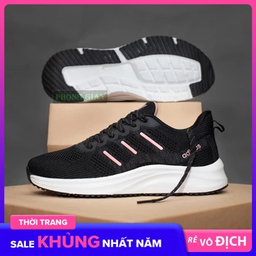 Giày sneaker nữ giày thể thao nữ D529 màu đen hồng giày ulzzang nữ giày chạy bộ nữ hỗ trợ đổi trả trong 15 ngày !!!