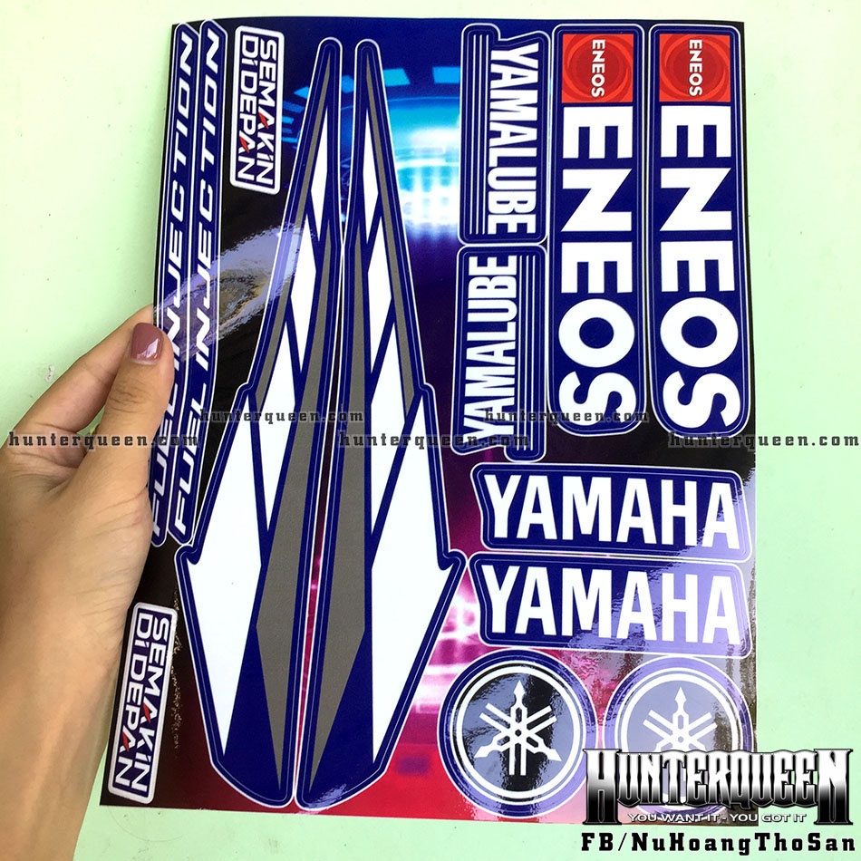 Bộ logo YAMAHA Eneos Yamaluble Semakin dán xe. Decal cao cấp chống nước, không bay màu