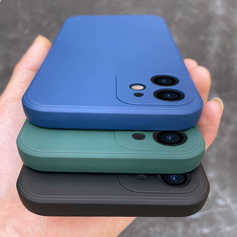 Ốp Mềm Cho iPhone 12 Mini 11 Pro Max Sang Trọng Khung Vuông Silicon Lỏng Cho iPhone X Xs Xr 7 8 6 6s Plus SE 2020 2022 SE3 Cover