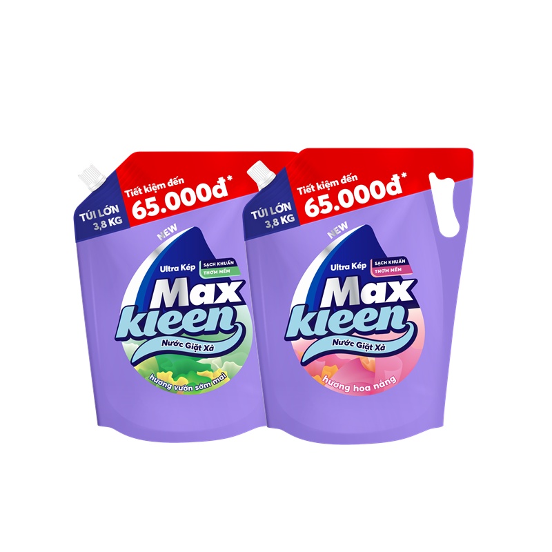 Ảnh Combo 2 Túi nước giặt xả MaxKleen Vườn Sớm mai + Hoa nắng 3.8kg/túi 1