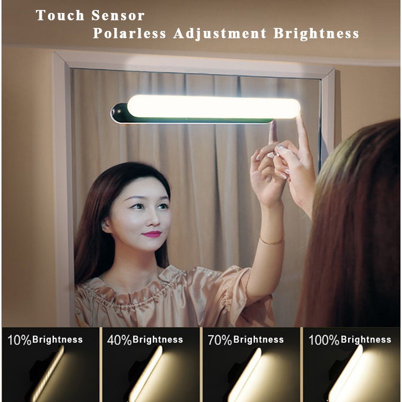 Licer LED Trang Điểm Gương Ánh Sáng 1800mAh USB Sạc Vô Cấp Làm Sáng Gương Đèn Pha Di Động Bảo Vệ Mắt Sáng Tạo Đèn Bàn Thông Minh | BigBuy360 - bigbuy360.vn