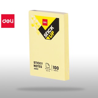 Set 100 Giấy Note Ghi Chú Hình Chữ Nhật Dán Vàng Deli - Giấy Nhớ Loại Chất Lượng Cao Tiện Lợi - 1 tệp