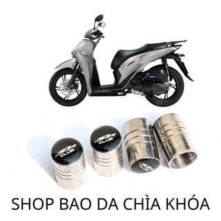 Nắp van xe máy SH chất liệu kim loại có logo sh club