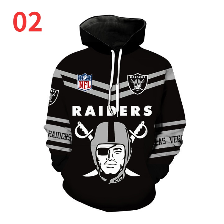 Áo Hoodie RAIDERS Áo len in 3D Áo khoác ngoài thời trang