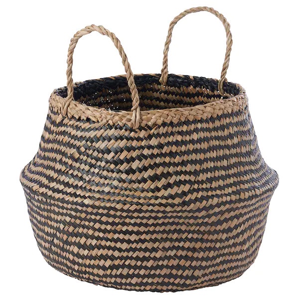 Giỏ Cói Trồng Cây ONGTRE Có Quai, Giỏ Cói Decor, Sọt Cói Đựng Quần Áo, Đồ Chơi, Đựng Đồ Đa Năng