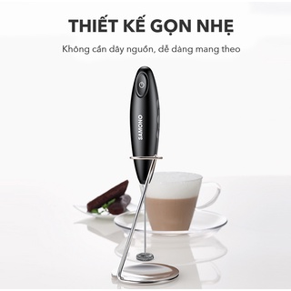 (BH 1 năm) Máy tạo bọt cà phê Samono SW-MFB11 đen, cầm tay không dây, dùng pin tiện lợi sử dụng máy đánh trứng đánh bọt