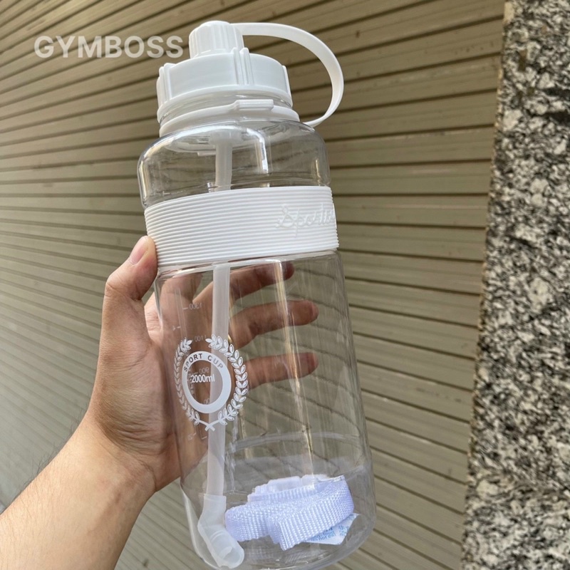 Bình Đựng Nước Thể Thao Sport Cup Dung Tích 1000ml,1500ml,2000ml,Có Ống Hút,Dây Đeo Tiện lợi