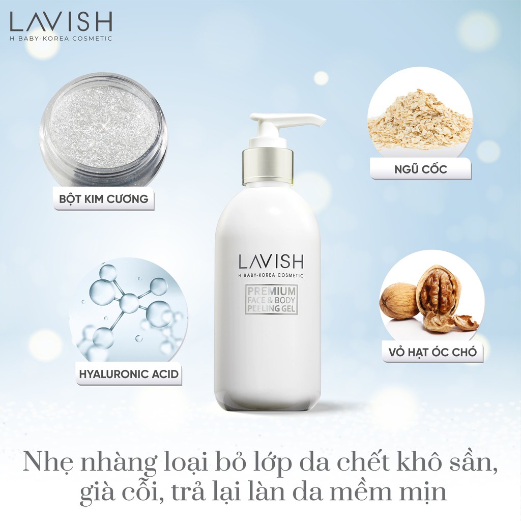 Ảnh TẨY TẾ BÀO DA MẶT VÀ TOÀN THÂN BỘT KIM CƯƠNG LAVISH H BABY 250ml 3