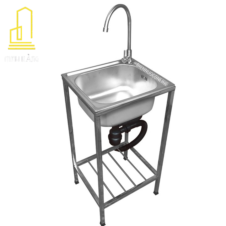 Chậu rửa chén 1 hộc inox kích thước 42x37cm tặng kèm bộ xả nước (chưa ...