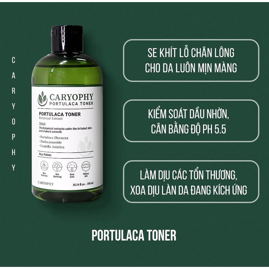 Nước Hoa Hồng Giảm Mụn Caryophy Portulaca 300ml Cocolux