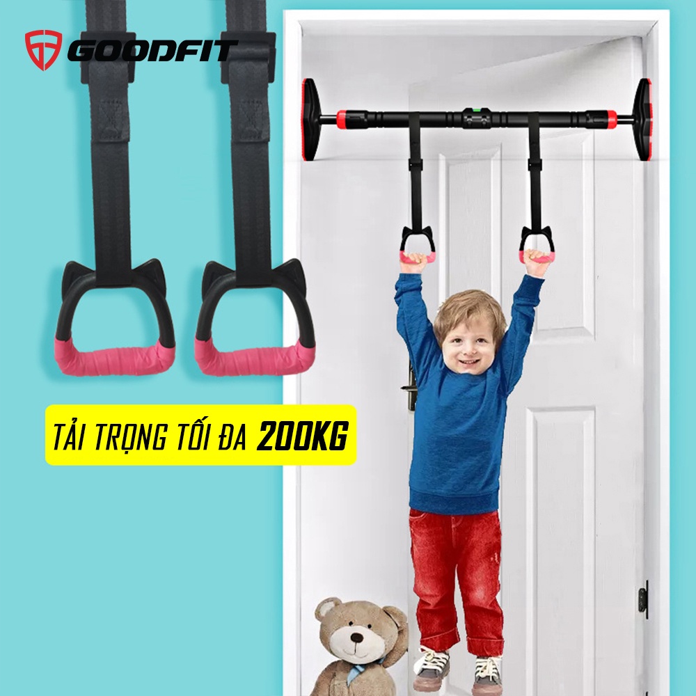 Ảnh Vòng treo đu xà đơn trẻ em Gymnastic rings GoodFit kháng lực chịu tại 200kg, dây treo tùy chỉnh GF002E 2