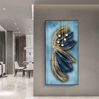 Tranh Treo Tường Lông Vũ Nghệ Thuật - Tranh Nghệ Thuật Treo Phòng Khách, Hành Lang Laminate Tráng Gương