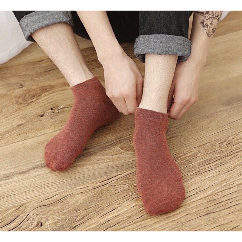 combo 10 Vớ Trơn Cổ Ngắn Nam Nữ , Tất Muối Tiêu Unisex Nhiều Màu Sắc Chống Hôi Chân Cực Đep
