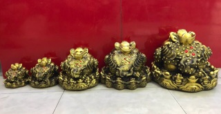 Cóc Thiềm thừ cóc Ngậm Tiền 3 chân Cõng Vàng vật phẩm phong thuỷ bằng đồng tài lộc
