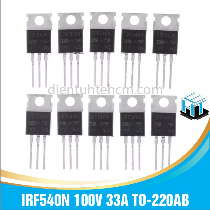 Lot De 5 MOSFET IRF540N TO-220 - 100V 33A - Composants Électroniques Neufs