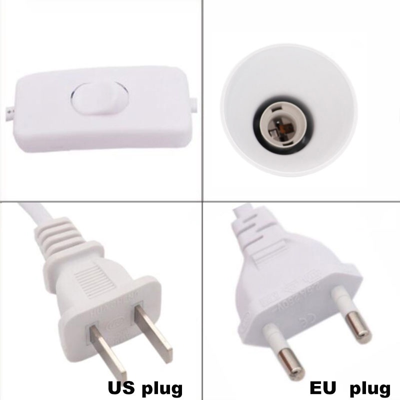 Linh Hoạt E27 Bóng Đèn Đế Đèn Led Kẹp Bàn Đọc Sách Ổ Cắm Bật Tắt Công Tắc VN20B