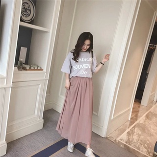 Mùa Xuân Mùa Hè Voan Hai Lớp Lớn Xoay Váy Kích Thước Lớn Cao Cấp Phong Cách Dân Tộc Sinh Viên Váy Dài