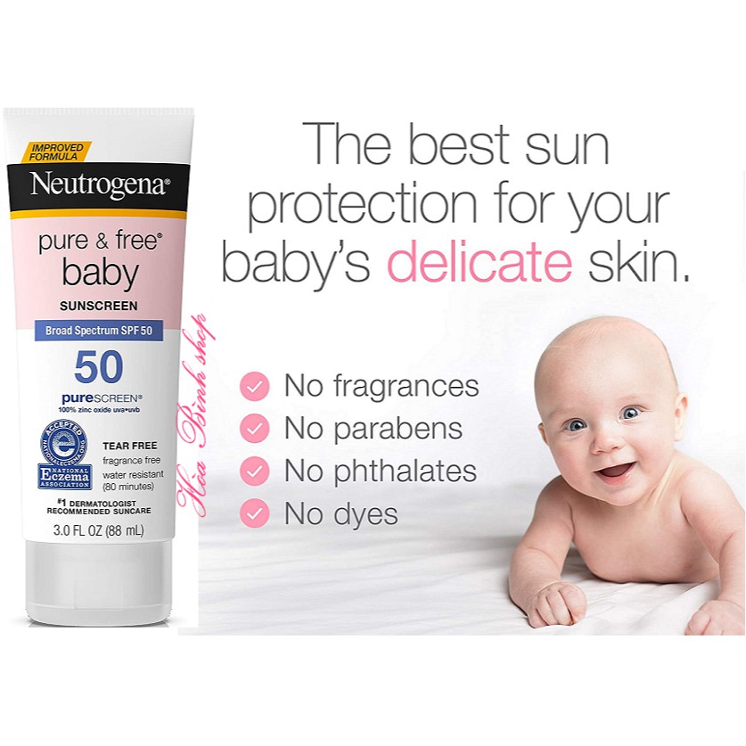 [Hàng Mỹ] Kem chống nắng dịu nhẹ cho trẻ em Neutrogena Pure & Free Baby ...