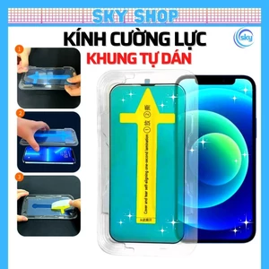 Cường lực khung tự dán iphone xs max 11 pro max 12 13 X Xr 15 pro max 14 promax 7 Plus 8 16 Pro Max 17 ProMax 17 Air