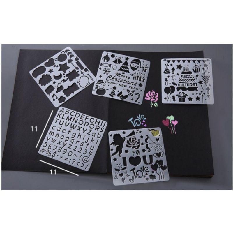 Thước vẽ họa tiết dùng trang trí sổ tay, sổ dán ảnh, scrapbook ...