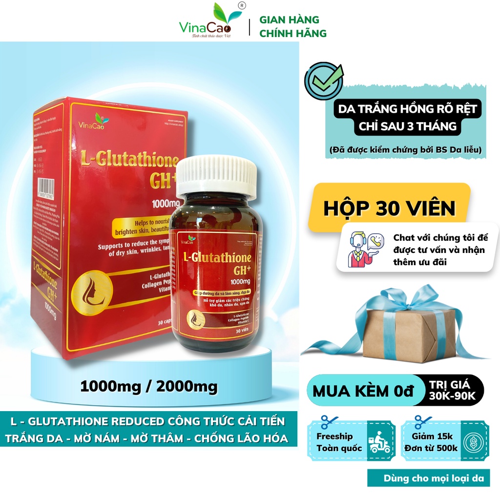 viên uống trắng da glutathione 1000mg Viên uống trắng da Codeage 60 viên của Mỹ