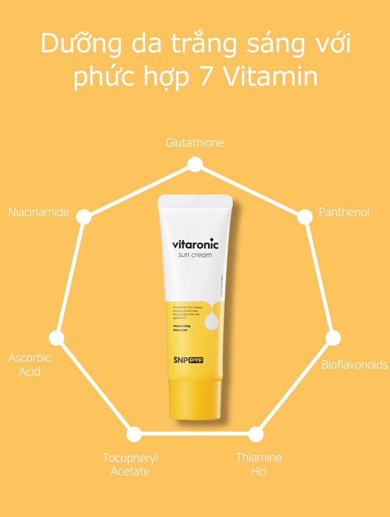 Kem Chống Nắng SNP Prep Vitaronic Sun Cream Cấp Ẩm Dưỡng Trắng Ngăn ...