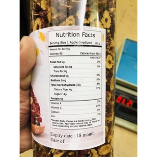 Hộp 450gr Táo Đỏ Thái Lát Sấy Khô (không hạt)