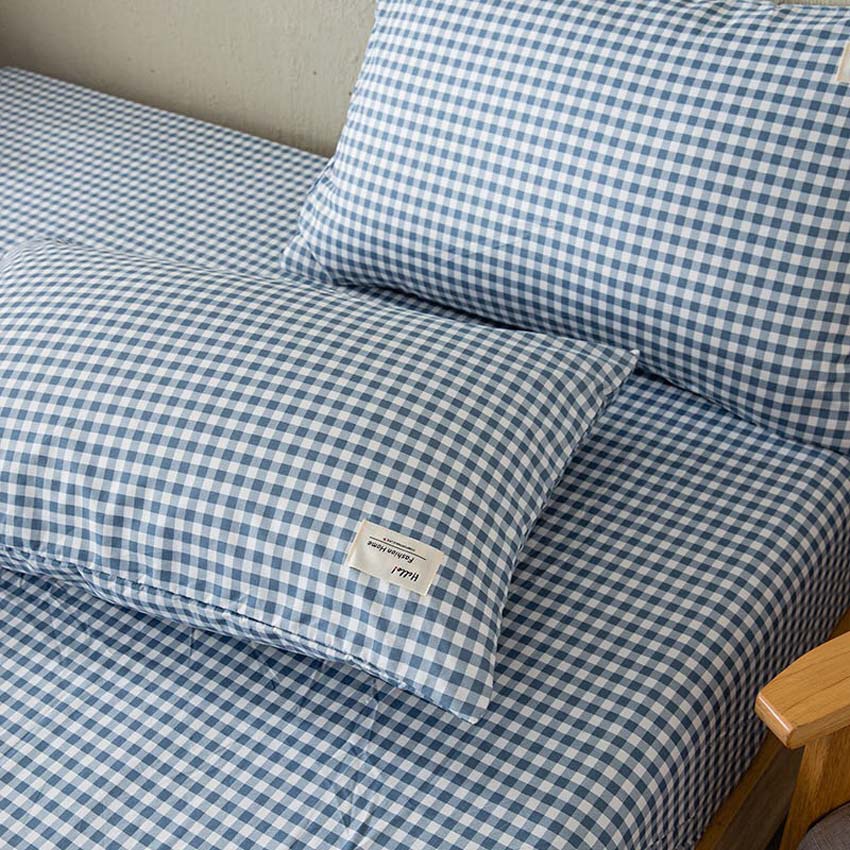 Ảnh Bộ Ga Giường Cotton tici kẻ LIDACO cotton hoạt tính decor phòng ngủ vintage 3