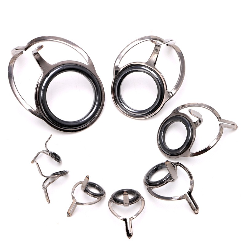Bộ 8 khoen dẫn hướng cần câu cá 6 # - 30 # bằng thép không gỉ