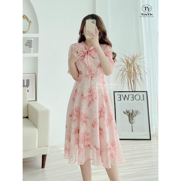 (HCM) ĐẦM XÒE VOAN HOA SANG TRỌNG  - THỜI TRANG TÔN DÁNG , SANG CHẢNH QUÝ PHÁI CHO CÁC NÀNG HIYU FASHION