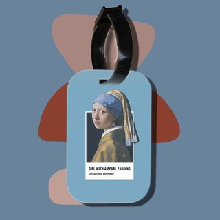 Thẻ hành lý cho túi xách balo du lịch in hình Pantone - Girl with a pearl earring (nhiều màu)