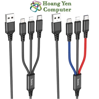 Cáp Sạc 3 Đầu Hoco X76 Dây Dù Dài 1.0M - BH 6 Tháng 1 Đổi 1 - Hoàng Yến Computer
